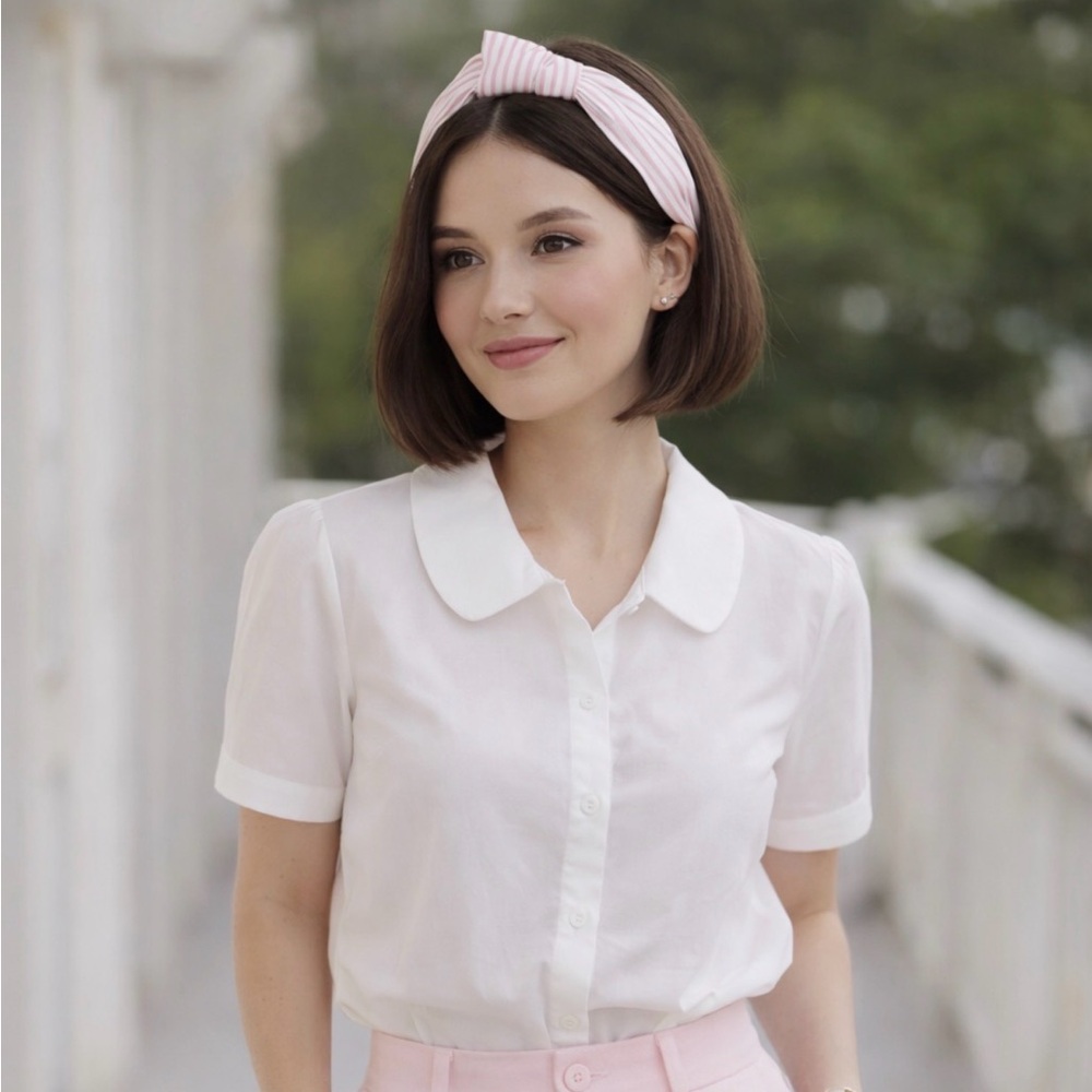Pink Striped Headband
